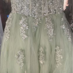 Quience Or Sweet Sixteen Dress Sage Green Party Was Cancelled