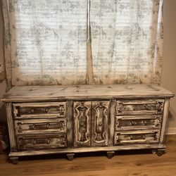 Large dresser or tv stand console distressed shabby chic farmhouse