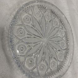 Beautiful Vintage Crystal Glass Cake Plate 