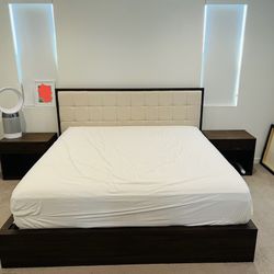 Crate and Barrel - Bed frame and Nightstands 
