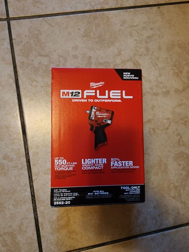 Milwaukee
M12 FUEL 12V Lithium-Ion Brushless Cordless Stubby 3/8 in. Impact Wrench (Tool-Only)