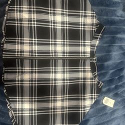 Hot Topic Plaid Skater Skirt Zipper Black & White Skirt Size M SUPER CUTE