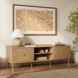 Nari Japandi Style TV Stand with Storage , Summer Oak 63" ,IF2636