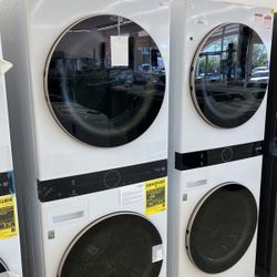 LG TOWER WASHER AND DRYER WITH CENTER CONTROL 