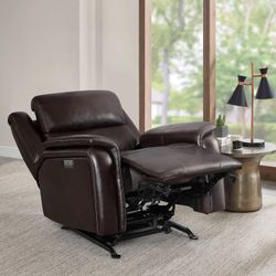 Barcalounger Leather Power Rocker Recliner with Power Adjustable Headrest