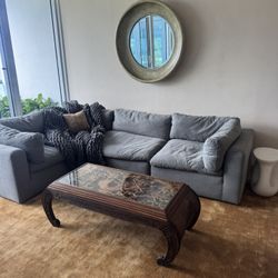 City Furniture Grant Sectional Sofa Light Gray