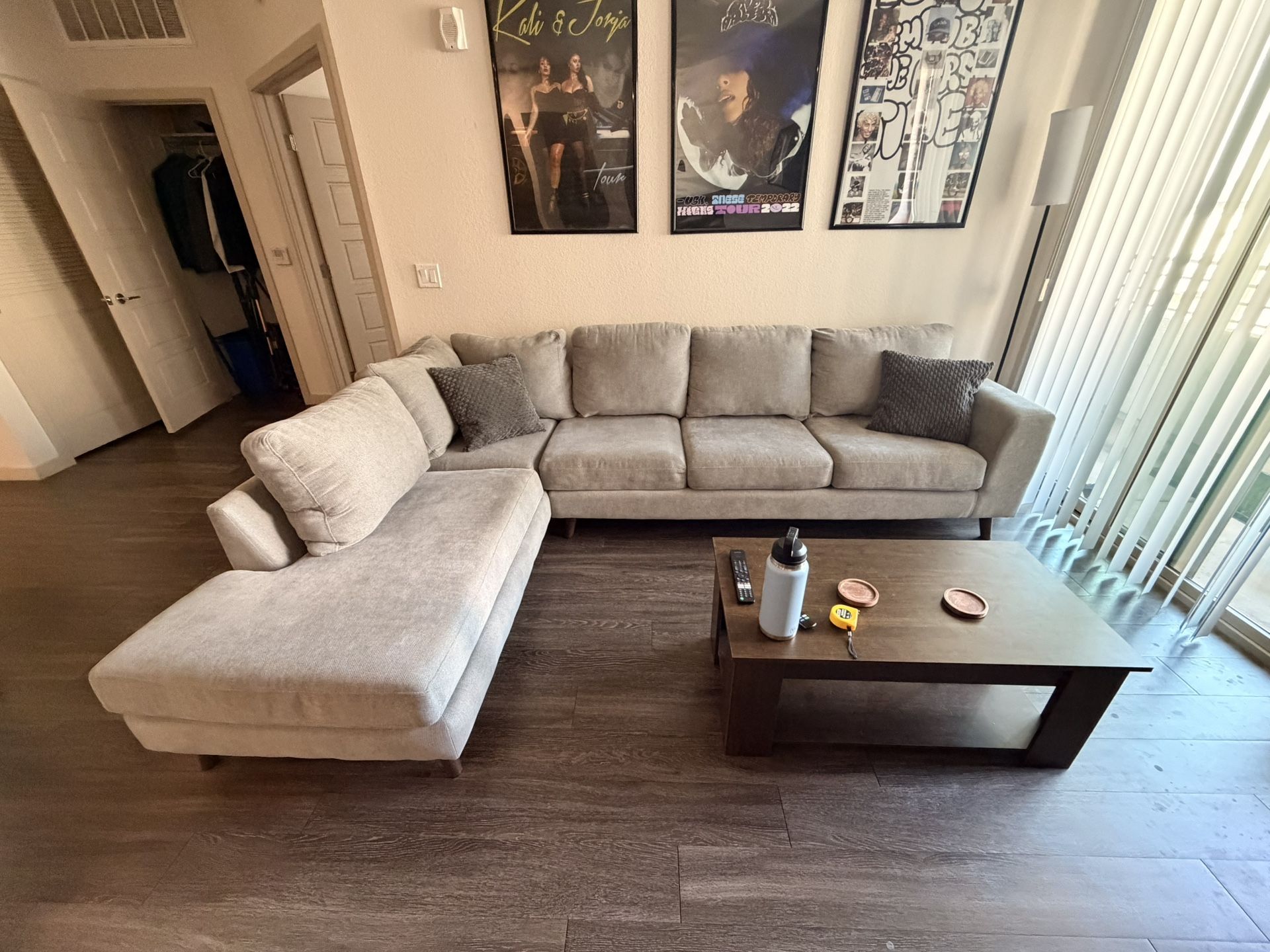 Living Spaces Grey Sectional