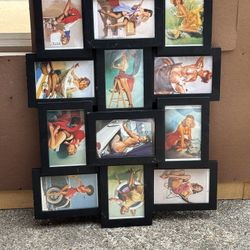 Vintage Pin Up Girls Framed Art
