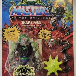 MASTERS OF THE UNIVERSE. RETRO PLAY.  SNAKEFACE 5 1/2 " DELUXE ACTION FIGURE. 