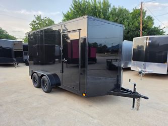 2027 New 7x14 TA Screwless Enclosed Trailer | Blackout | spoiler package | 7' interior | .08 polycor | dexter axles | 1180 (BLACK)