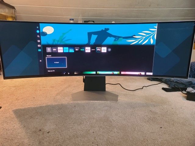 Samsung - 49" Odyssey QD-OLED G9 (G95SC) DQHD 240Hz 0.03ms G-Sync Compatible Curved Smart Gaming Monitor - Silver