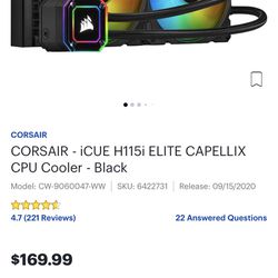 Corsair Dual RGB PC Fans CPU Cooler