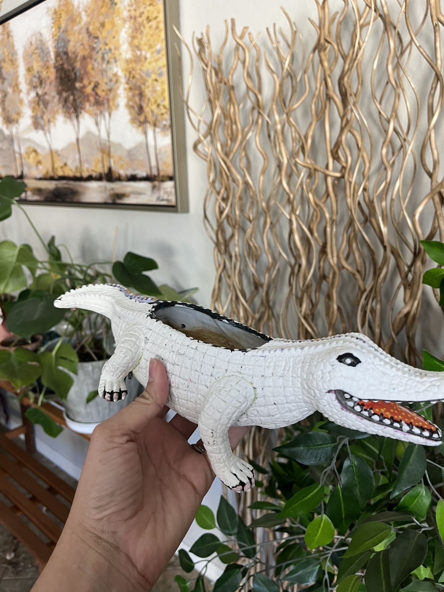 Ceramic Alligator Planter Pot 