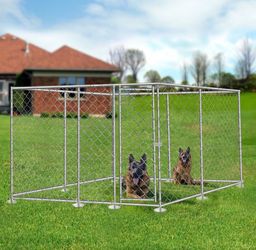 10 x10 x4.10ft Outdoor Dog Kennel Metal Big Dog Cage for Dog Playpen w/ Door Brand new still in the box E339