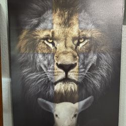 Lion and the Lamb Canvas Print 24x36 