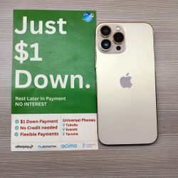 Apple IPhone 13 Pro 128gb  Unlocked, FREE Smartwach/ Headphones. Pay $1 Today Rest in payments. NO CREDIT NEEDED FINANCING