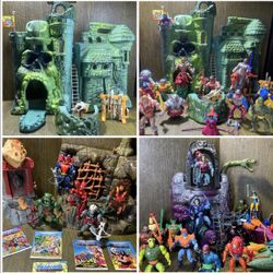 Original 80’s Mattel HE-MAN MASTERS OF THE UNIVERSE Collection / Skeletor, Hordak, Castle GreySkull, Snake Mountain / 100% Authentic!! VINTAGE TOYS
