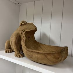 Hand-carved Frog Bowl