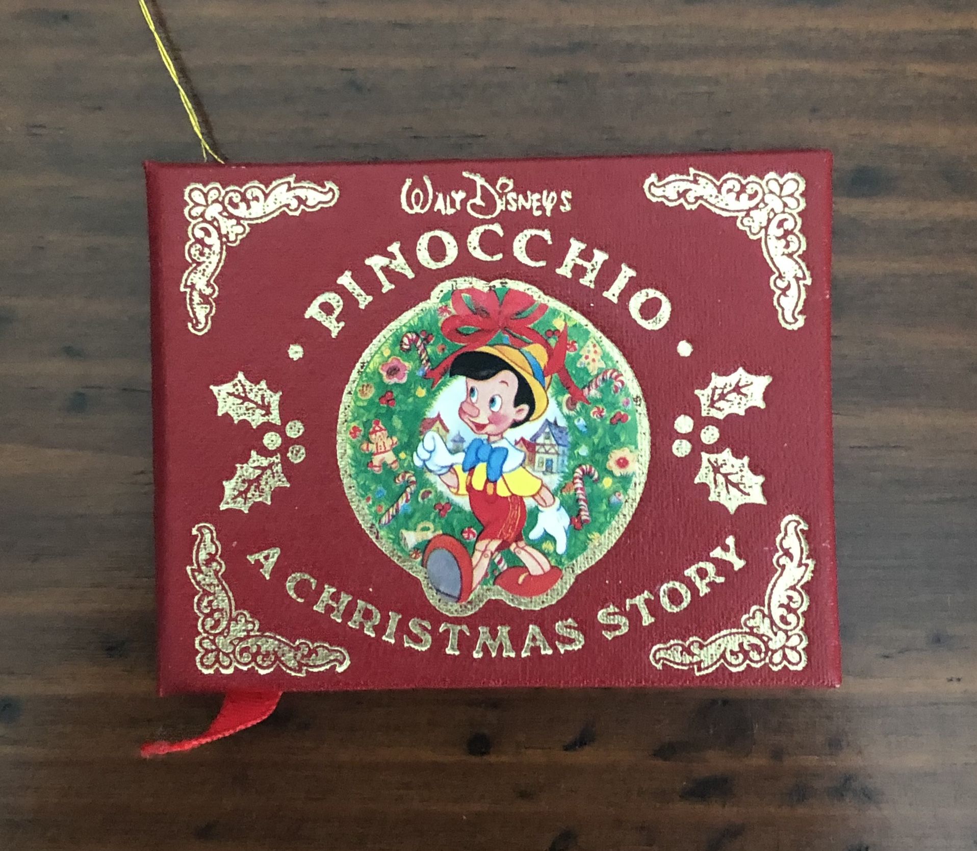 Vintage 1961 Walt Disney Pinocchio Christmas Story Book Ornament