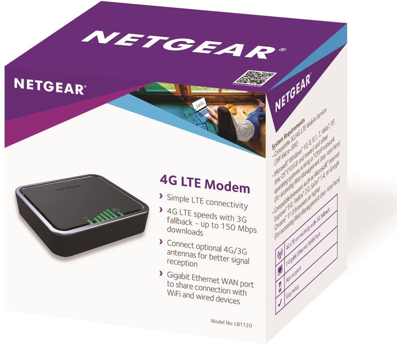 NETGEAR 4G LTE Broadband Modem - Use LTE as Primary Internet Connection (LB1120)