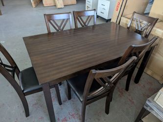 7pcs Brown Dining Set