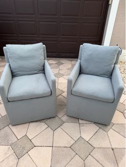 2 club chairs on wheels