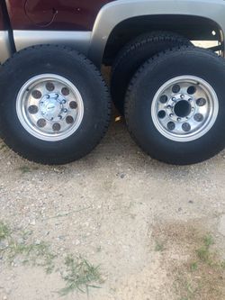 Two 16 x 10 wheels. Two 285/75/16 tires.