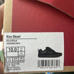 New Black Knu Skool size 10.0 in Men 