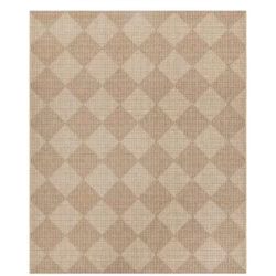 Hampton Bay Chasewood Beige 8 ft. x 10 ft. Geometric Indoor/Outdoor Area Rug