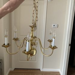 6 Candle Light Brass Chandelier 