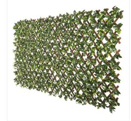 naturae decor Expandable Pvc Trellis Hedges 36 in. X 72 in. Gardenia Artificial Leaf