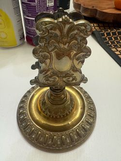 Antique Baroque Brass Matchbox Holder