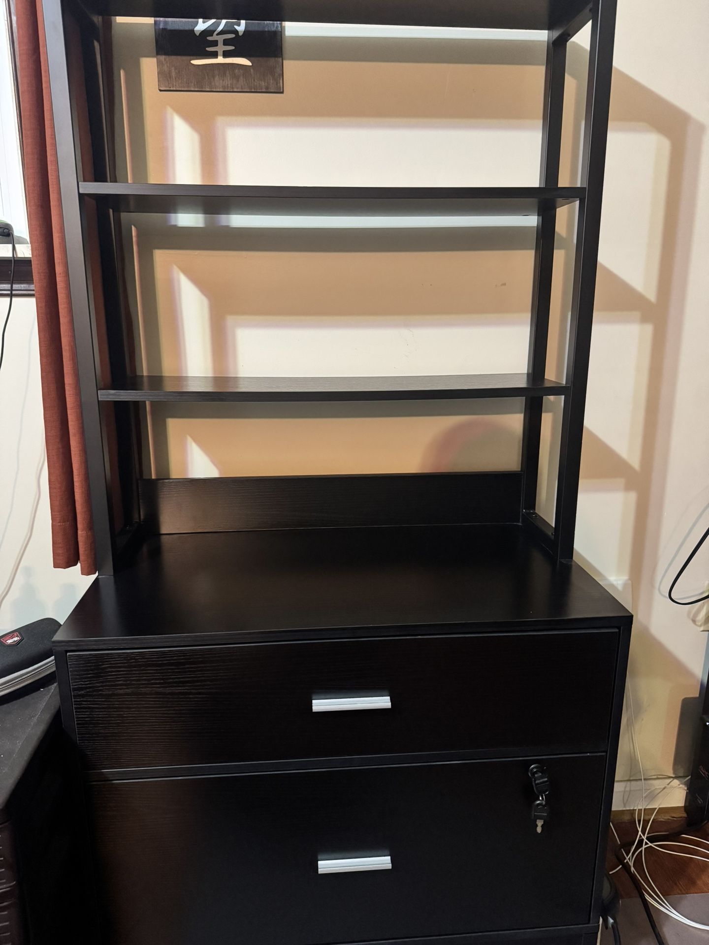 29.5” Black 2-Drawer File Storage Cabinet with Shelves (Latitude Run)