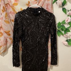 Fashion Nova Sequin Dress Long Sleeve