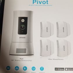 ZMODO PIVOT CLOUD 350° ROTATING SMART WIFI CAMERA WITH DOOR/WINDOW SENSORS