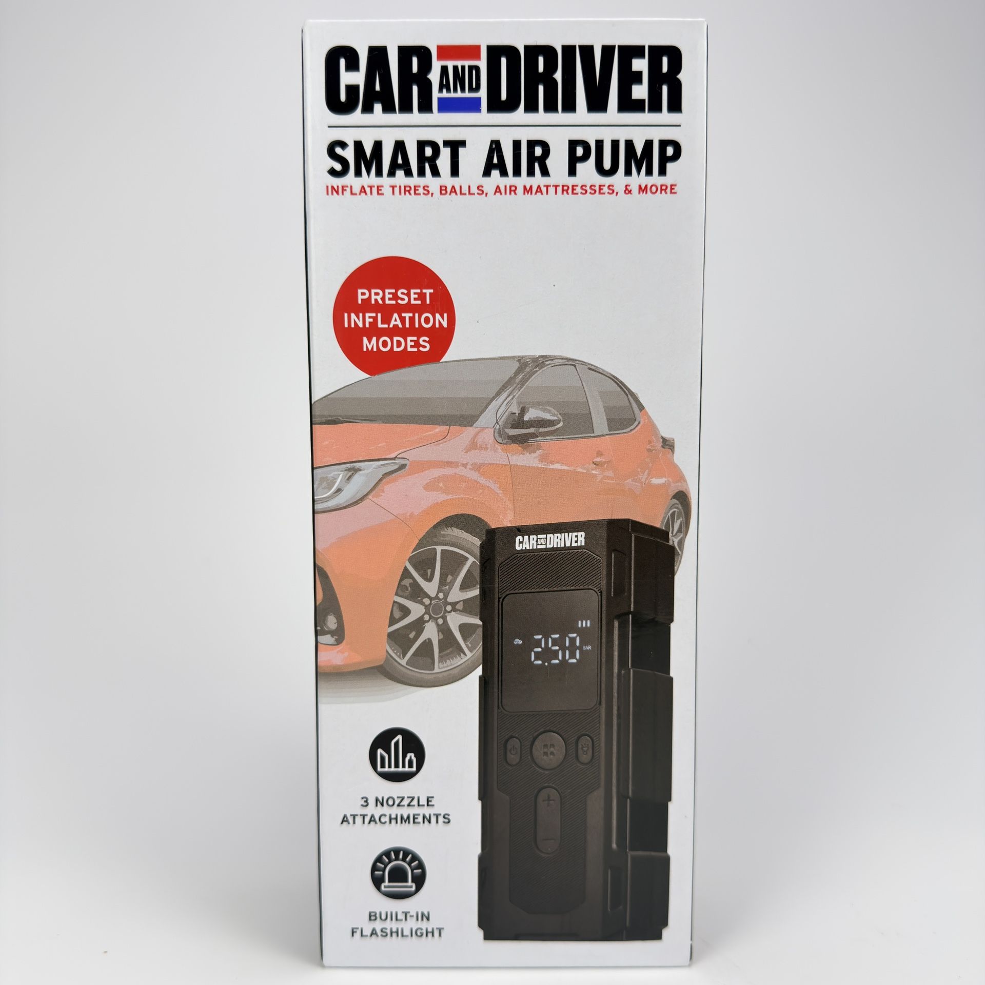 Car And Driver Smart Air Pump Preset Inflation Modes Built In Battery Recharge