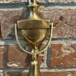  Vintage brass door knocker with bell