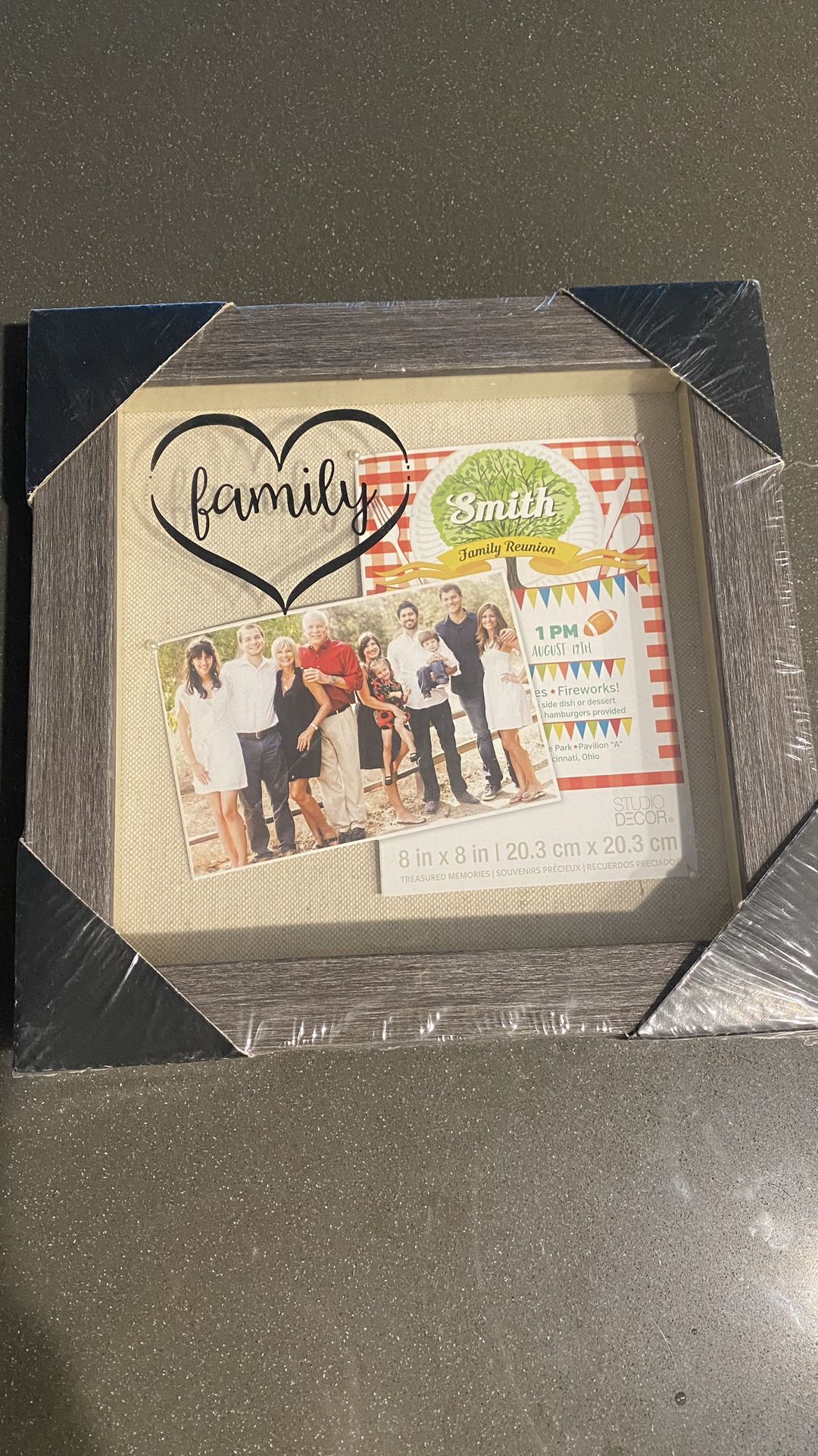 home decor picture frame fetco Black chalk board celebrate family together 8’x8’