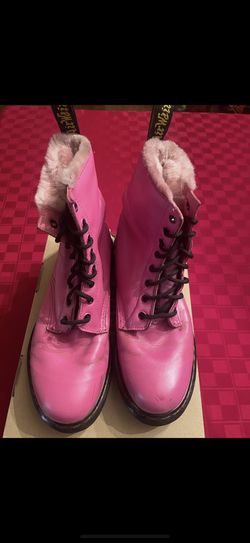 Pink Dr. Martens With Fur Lining, Size 9