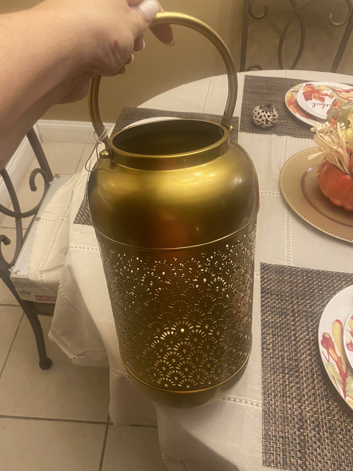 Gold Base / Candle Holder And Sunflowers 