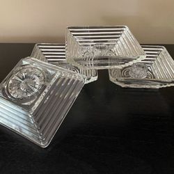 Two Deco Glass Candle Holders