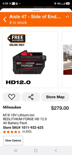 Milwaukee M18 REDLITHIUM FORGE HD 12.0 Battery Pack