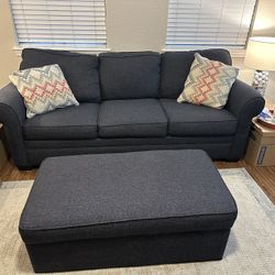 Sofa Sleeper Bed With Matching Ottoman And Pillows