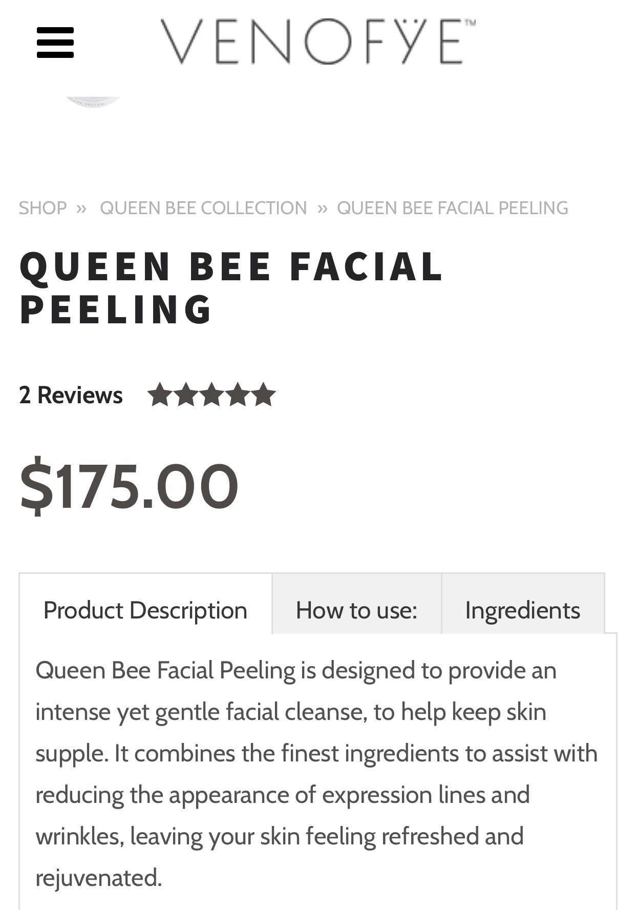 Venofye Queen Bee Facial Peeling....like microdermabrasion
