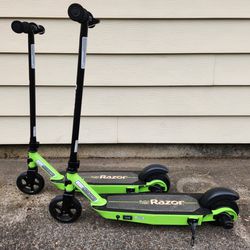 Razor Black Label E90 Green Electric Scooters Lot of 2 With AC Adapters