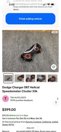 Dodge Charger SRT Hellcat Speedometer Cluster