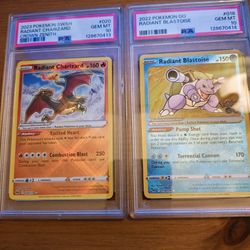 Pokemon Radiant Charizard Blastoise PSA 10 