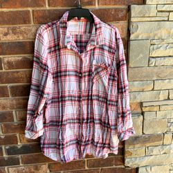 Old Navy Red Plaid Flannel Lounge/PJ Shirt XL
