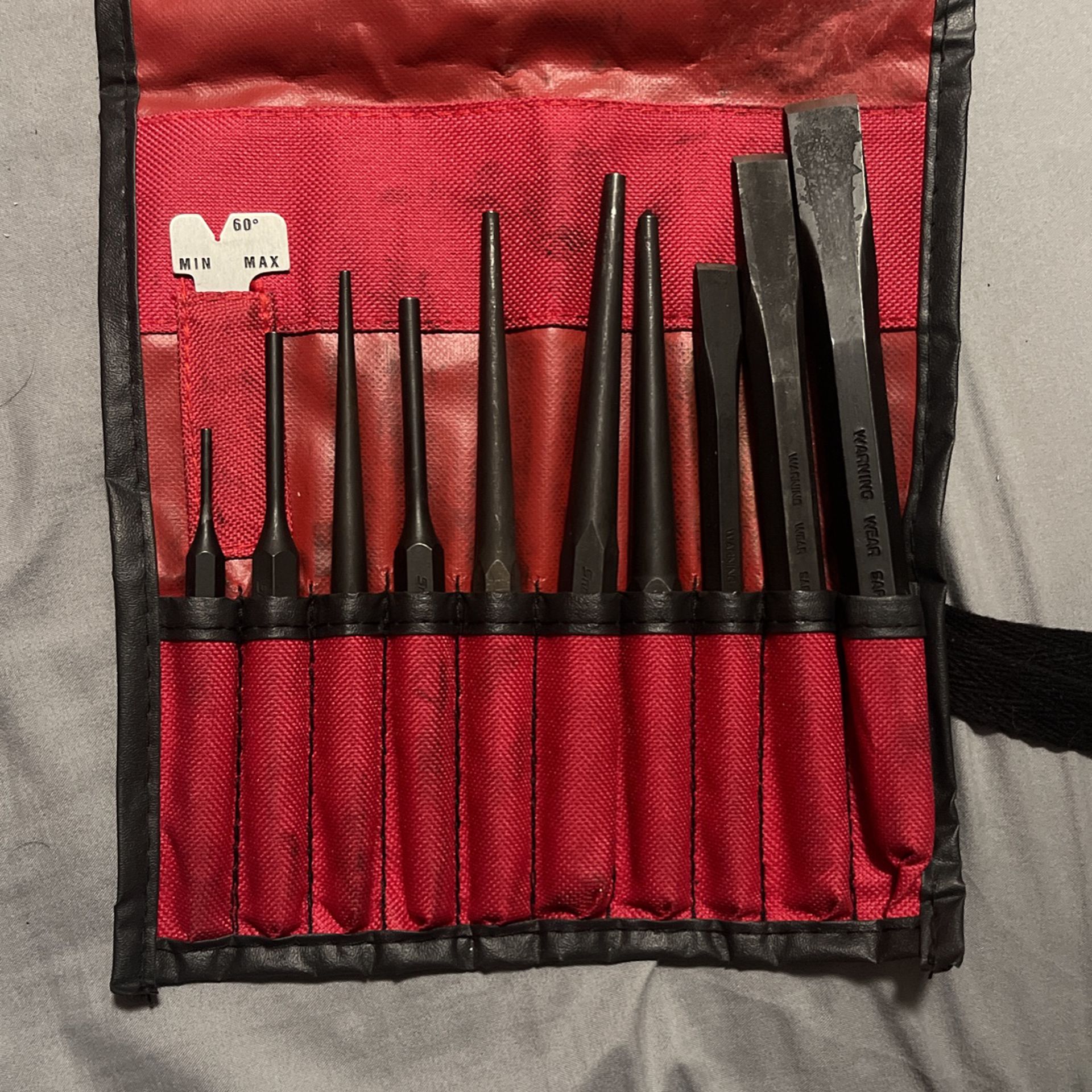 10pc snap on punch and chisel set 