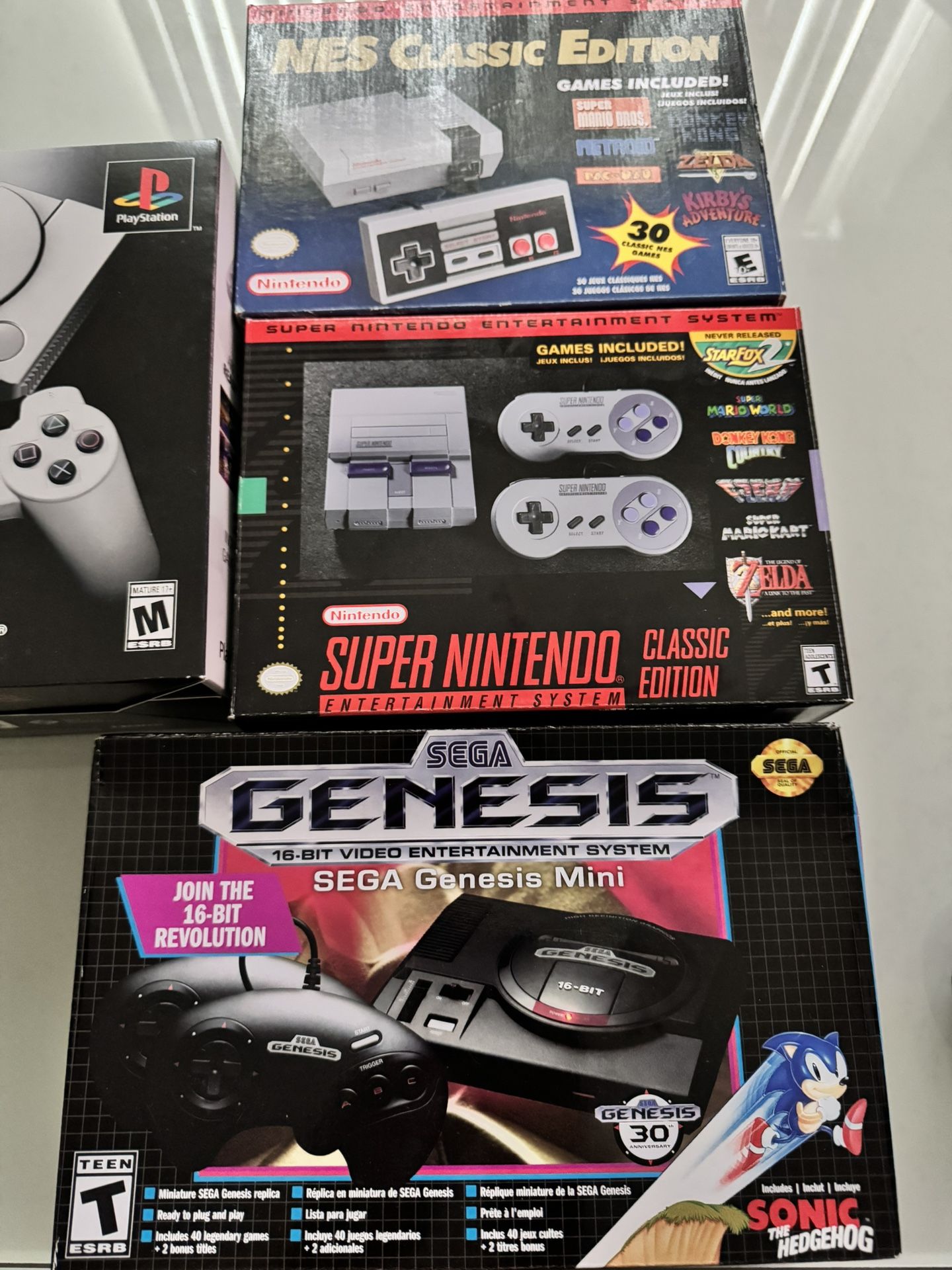 Official consoles Nintendo Sega PlayStation